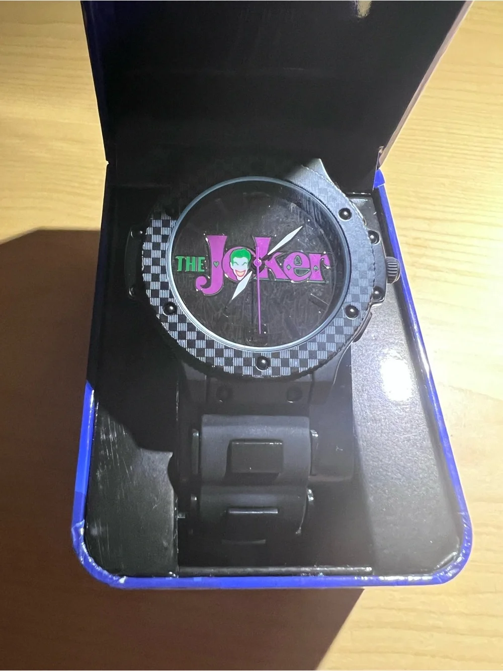 0140: The Joker Black with Purple Logo Stainless Steel Analog Watch - Black